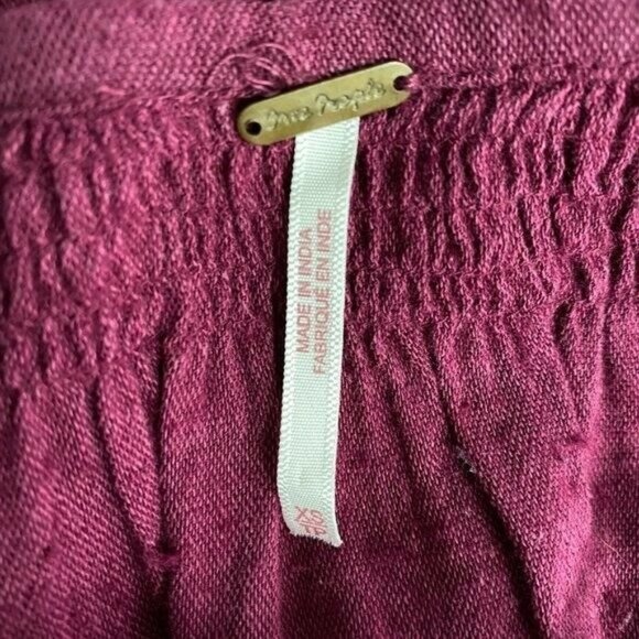 FREE PEOPLE Womens Size XS Wine Purple All My Life Embroidered Mini Dress Boho - Picture 7 of 10